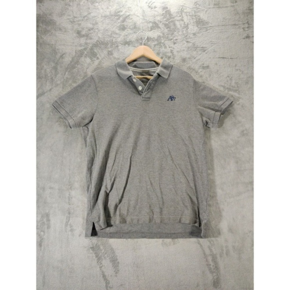 Aeropostale‎ Shirt Men's Large Gray Polo With Blue Logo On Chest Preppy Casual
